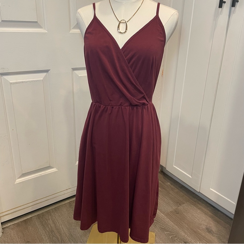 Elegant Burgundy Wrap Dress